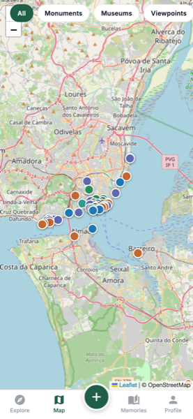 Your map of places across Portugal